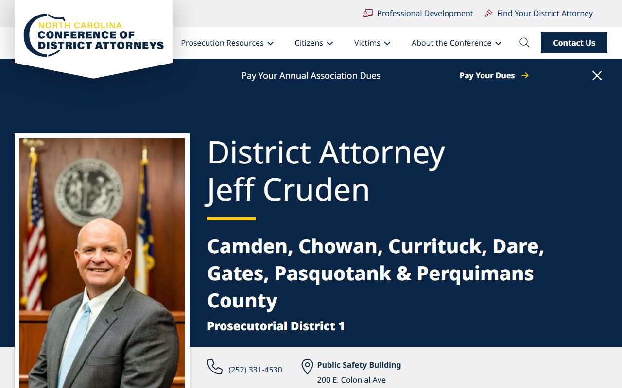 Pasquotank County arrest records and court charges District Attorney District 1