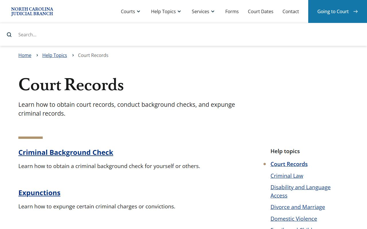 Pasquotank County court records help topic