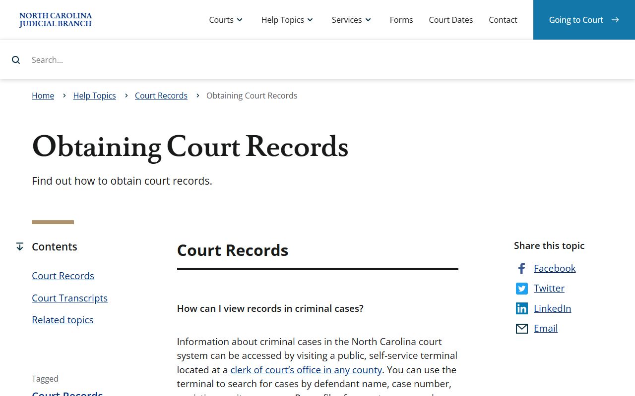 Pasquotank County court records obtaining instructions