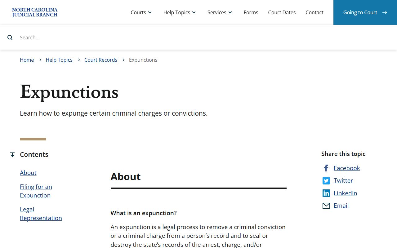 Pasquotank County criminal court records expunction help