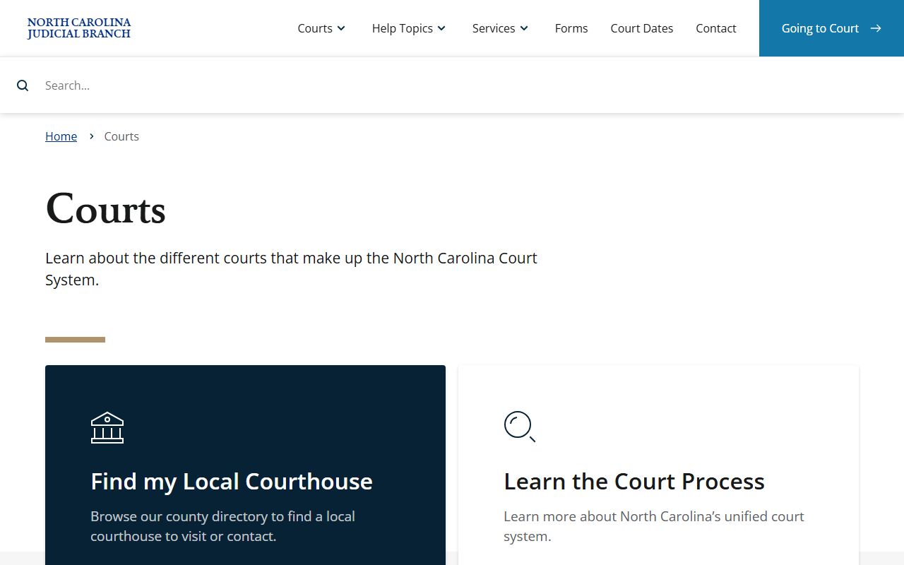 Pasquotank County criminal court records North Carolina courts overview