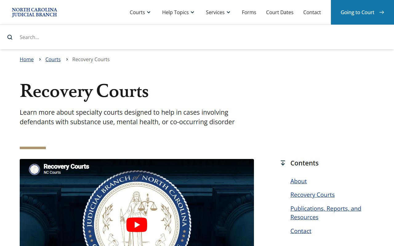 Pasquotank County probate records recovery courts program page