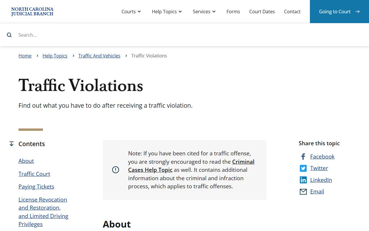 Pasquotank County traffic court records traffic violations guidance