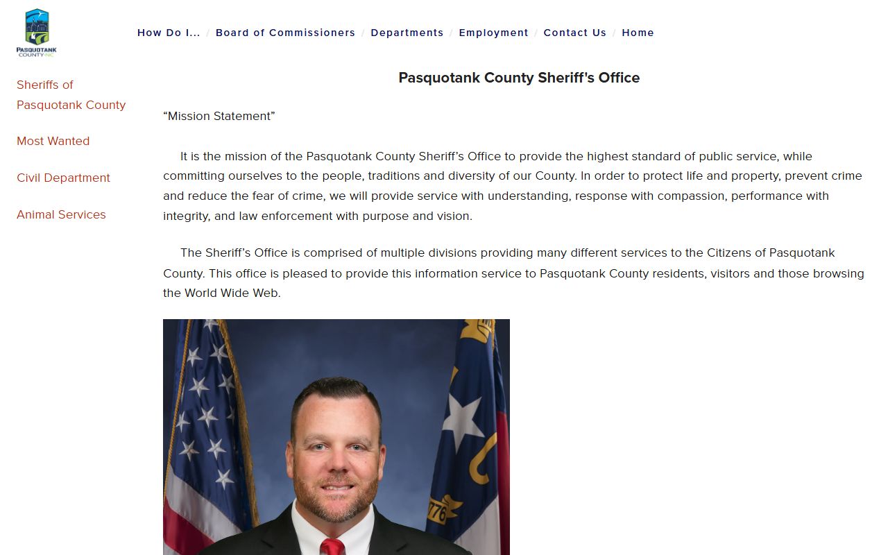 Pasquotank County warrant search sheriff office page